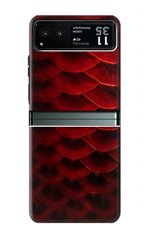 S2879 Red Arowana Fish Scale Case Cover Custodia per Motorola Razr 40 S2879 Red Arowana Fish Scale Case Cover Custodia per Motorola Razr 40