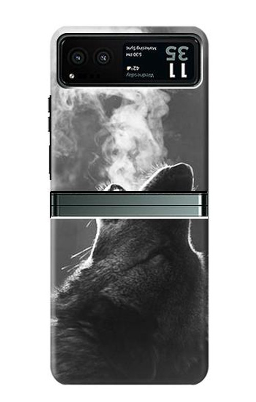 S3505 Wolf Howling Case Cover Custodia per Motorola Razr 40