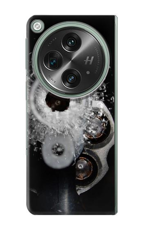 S2387 Gun Bullet Hole Glass Case Cover Custodia per OnePlus OPEN