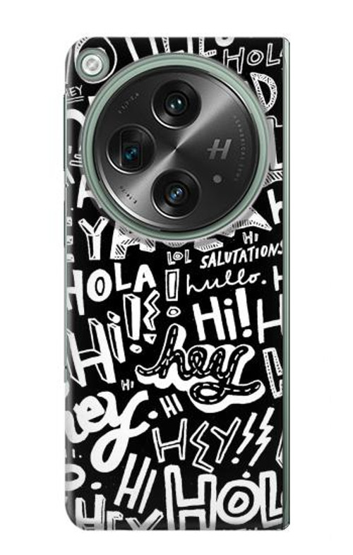 S2744 Hey Hi Hello Art Pattern Case Cover Custodia per OnePlus OPEN S2744 Hey Hi Hello Art Pattern Case Cover Custodia per OnePlus OPEN