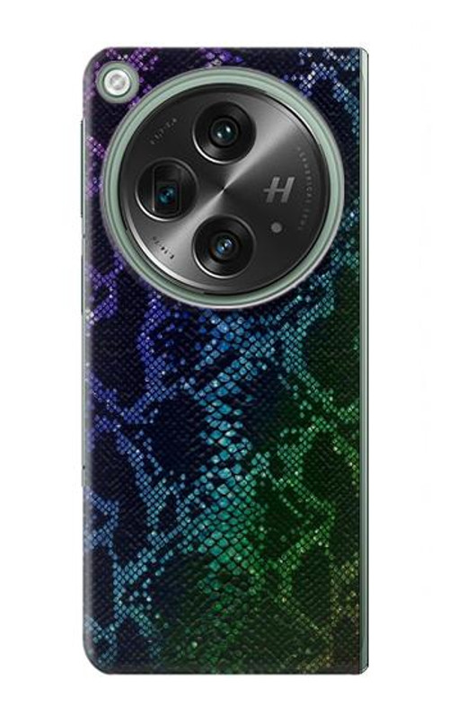 S3366 Rainbow Python Skin Graphic Print Case Cover Custodia per OnePlus OPEN