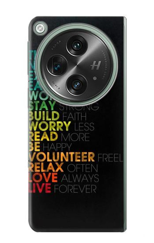 S3523 Think Positive Words Quotes Case Cover Custodia per OnePlus OPEN