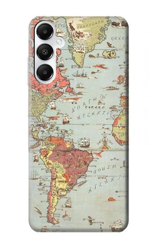 S3418 Vintage World Map Case Cover Custodia per Samsung Galaxy A05s