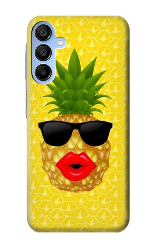 S2443 Funny Pineapple Sunglasses Kiss Case Cover Custodia per Samsung Galaxy A15 5G