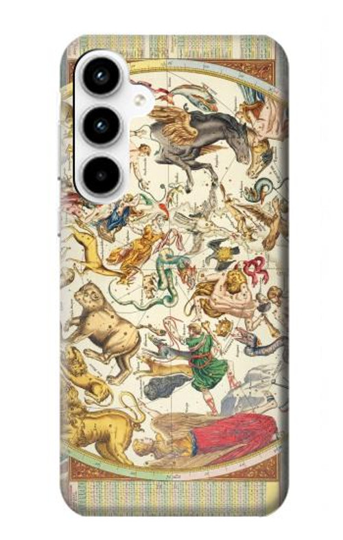 S3145 Antique Constellation Star Sky Map Case Cover Custodia per Samsung Galaxy A35 5G S3145 Antique Constellation Star Sky Map Case Cover Custodia per Samsung Galaxy A35 5G