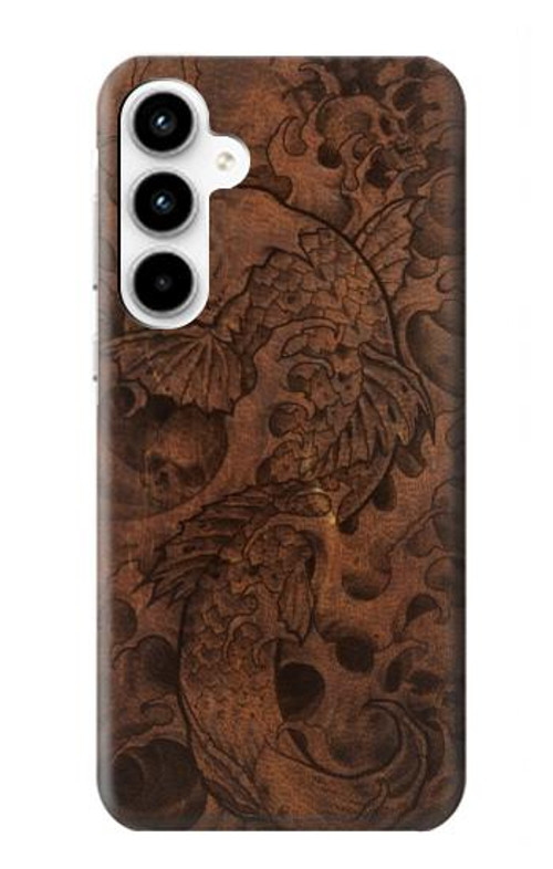 S3405 Fish Tattoo Leather Graphic Print Case Cover Custodia per Samsung Galaxy A35 5G