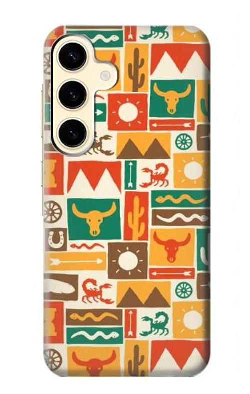 S1873 Western Pattern Case Cover Custodia per Samsung Galaxy S24