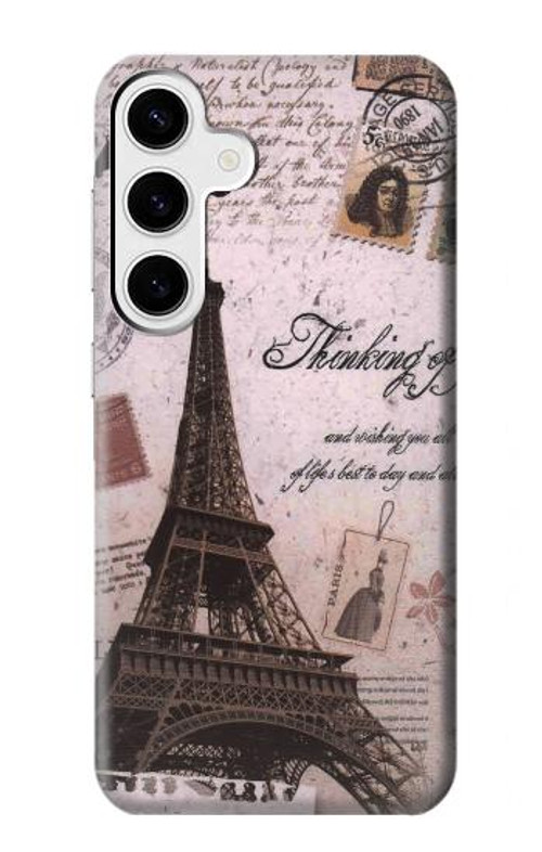 S2211 Paris Postcard Eiffel Tower Case Cover Custodia per Samsung Galaxy S24 Plus