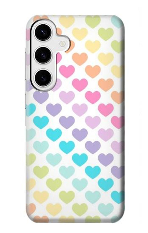 S3499 Colorful Heart Pattern Case Cover Custodia per Samsung Galaxy S24 Plus