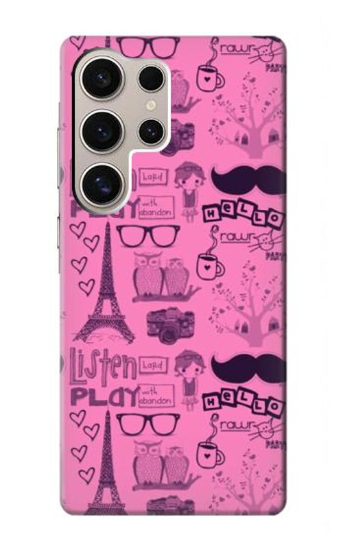 S2885 Paris Pink Case Cover Custodia per Samsung Galaxy S24 Ultra