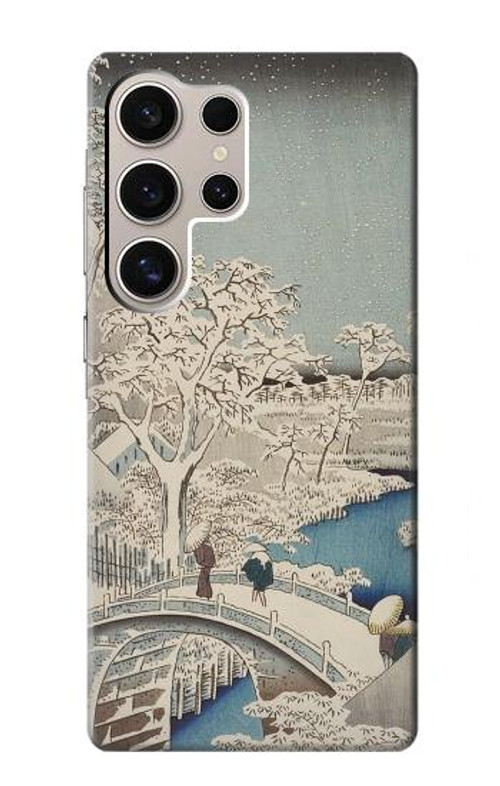 S3350 Utagawa Hiroshige Drum Bridge Yuhi Hill in Meguro Case Cover Custodia per Samsung Galaxy S24 Ultra