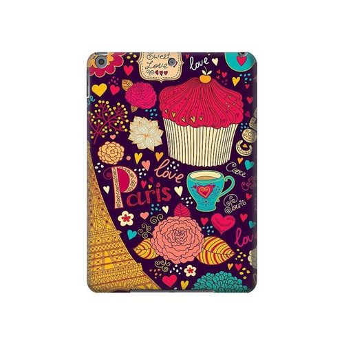 S2353 Paris Cartoon Vintage Pattern Case Cover Custodia per iPad 10.2 (2021,2020,2019), iPad 9 8 7