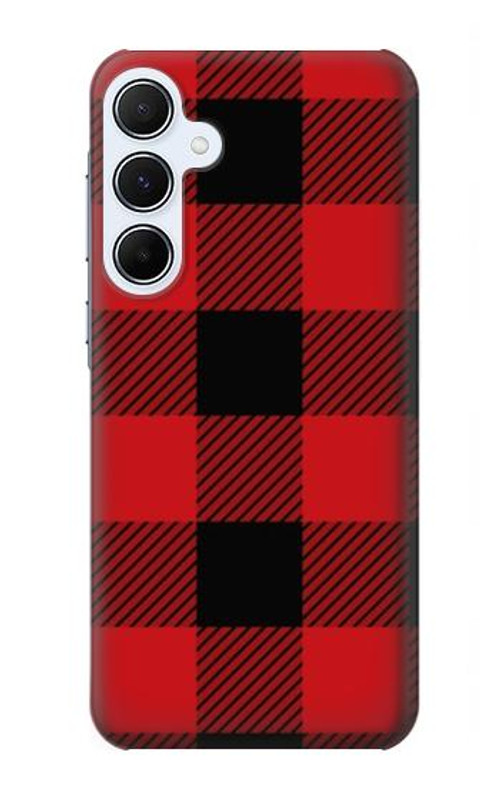 S2931 Red Buffalo Check Pattern Case Cover Custodia per Samsung Galaxy A55 5G