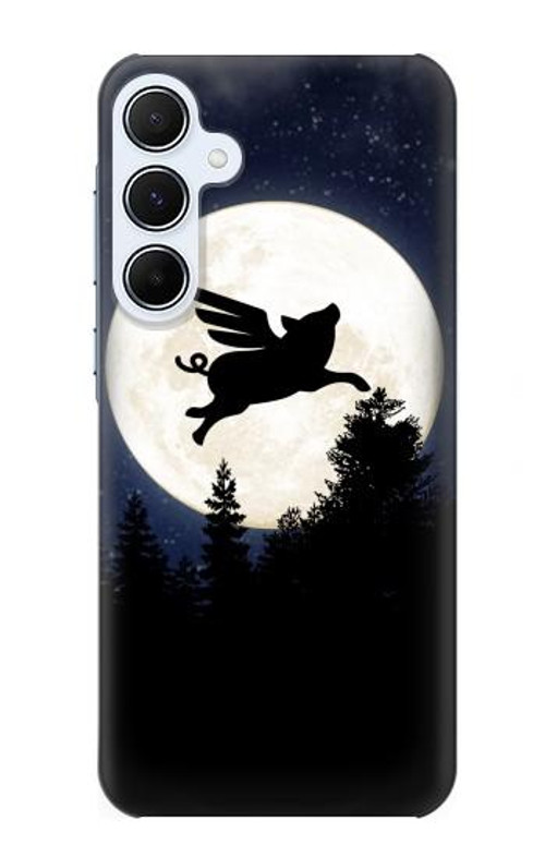 S3289 Flying Pig Full Moon Night Case Cover Custodia per Samsung Galaxy A55 5G