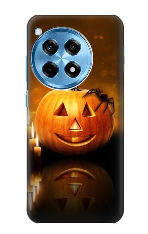 S1083 Pumpkin Spider Candles Halloween Case Cover Custodia per OnePlus 12R