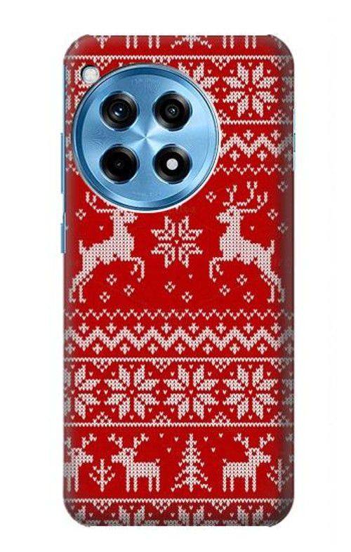 S2835 Christmas Reindeer Knitted Pattern Case Cover Custodia per OnePlus 12R