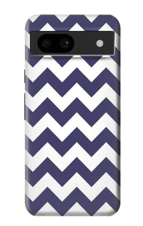 S2345 Navy Blue Shavron Zig Zag Pattern Case Cover Custodia per Google Pixel 8a