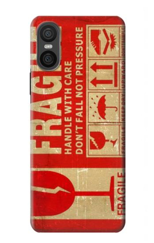 S3552 Vintage Fragile Label Art Case Cover Custodia per Sony Xperia 10 VI