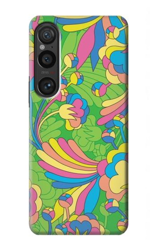 S3273 Flower Line Art Pattern Case Cover Custodia per Sony Xperia 1 VI