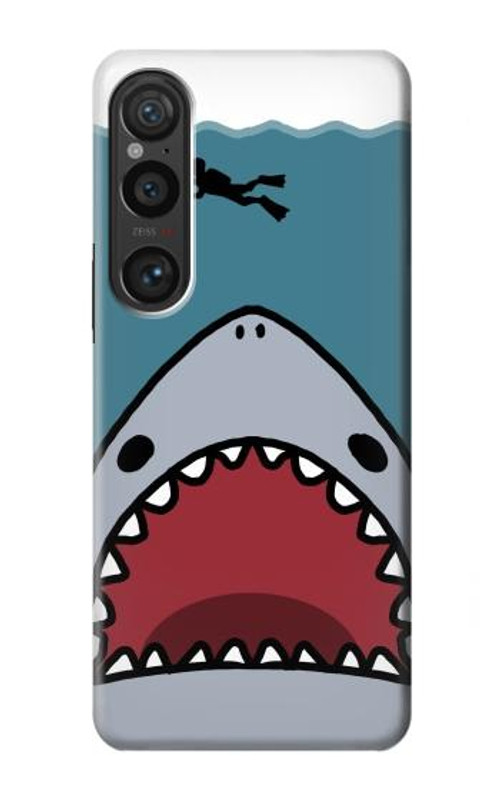 S3825 Cartoon Shark Sea Diving Case Cover Custodia per Sony Xperia 1 VI