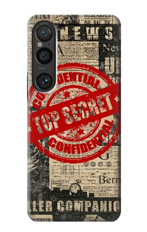 S3937 Text Top Secret Art Vintage Case Cover Custodia per Sony Xperia 1 VI