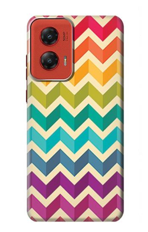 S2362 Rainbow Colorful Shavron Zig Zag Pattern Case Cover Custodia per Motorola Moto G Stylus 5G (2024)