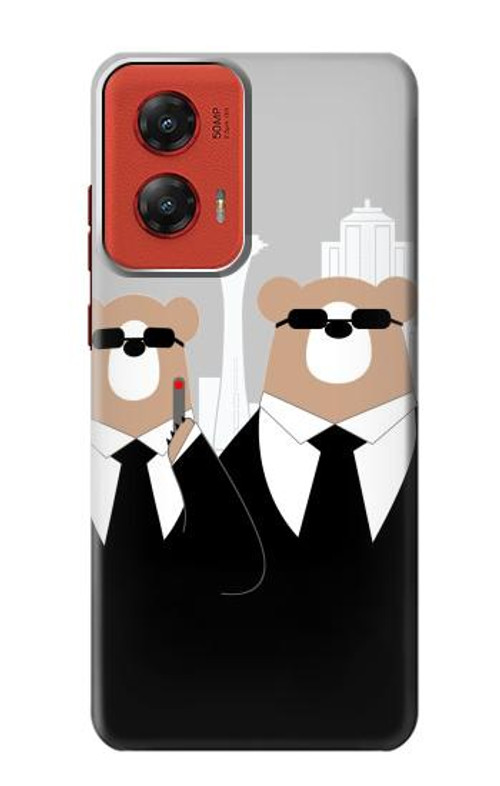 S3557 Bear in Black Suit Case Cover Custodia per Motorola Moto G Stylus 5G (2024)
