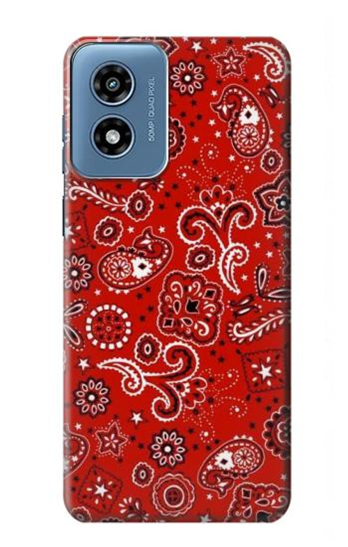 S3354 Red Classic Bandana Case Cover Custodia per Motorola Moto G Play 4G (2024)