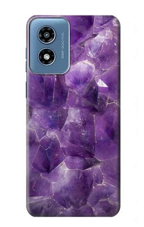 S3713 Purple Quartz Amethyst Graphic Printed Case Cover Custodia per Motorola Moto G Play 4G (2024)