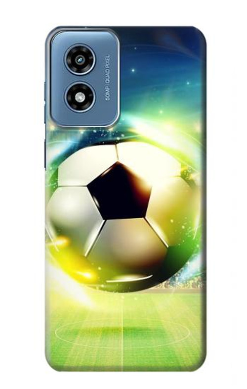 S3844 Glowing Football Soccer Ball Case Cover Custodia per Motorola Moto G Play 4G (2024)