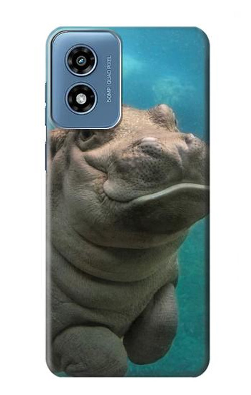 S3871 Cute Baby Hippo Hippopotamus Case Cover Custodia per Motorola Moto G Play 4G (2024)