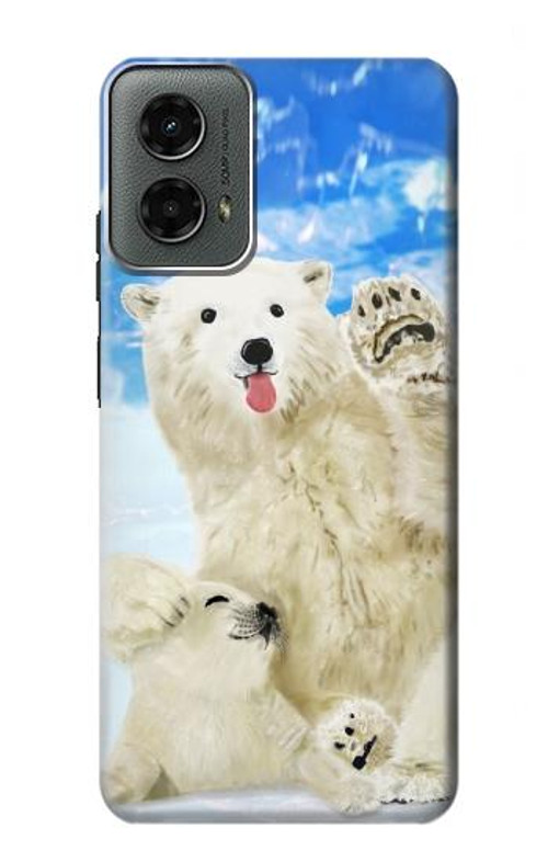 S3794 Arctic Polar Bear and Seal Paint Case Cover Custodia per Motorola Moto G 5G (2024)