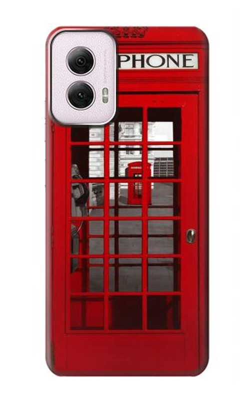 S0058 British Red Telephone Box Case Cover Custodia per Motorola Moto G Power 5G (2024)