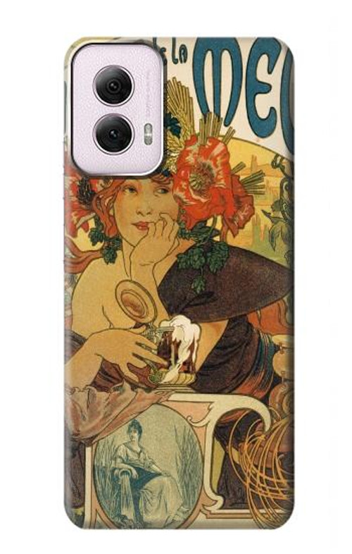 S2740 Alphonse Mucha Bieres De La Muse Case Cover Custodia per Motorola Moto G Power 5G (2024)
