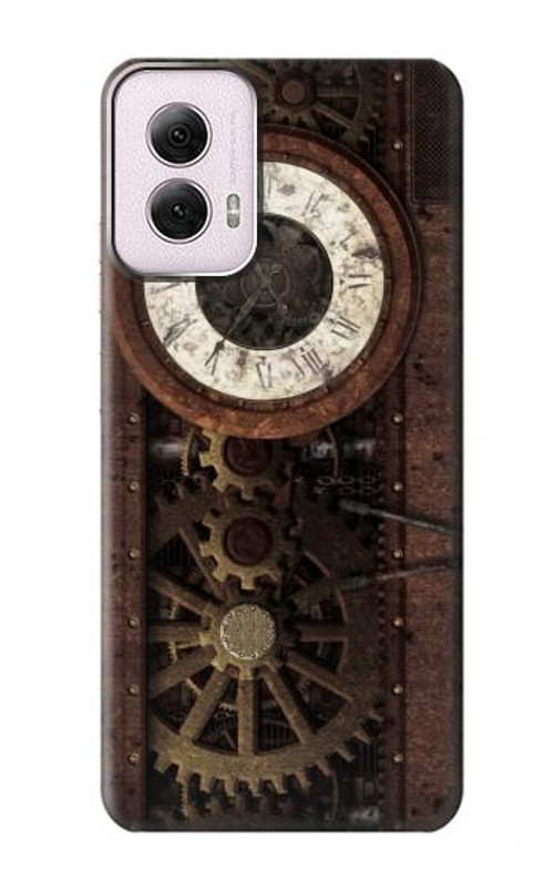 S3221 Steampunk Clock Gears Case Cover Custodia per Motorola Moto G Power 5G (2024)