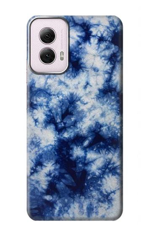 S3439 Fabric Indigo Tie Dye Case Cover Custodia per Motorola Moto G Power 5G (2024)