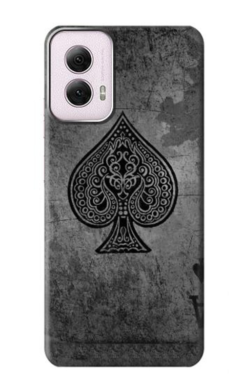 S3446 Black Ace Spade Case Cover Custodia per Motorola Moto G Power 5G (2024)