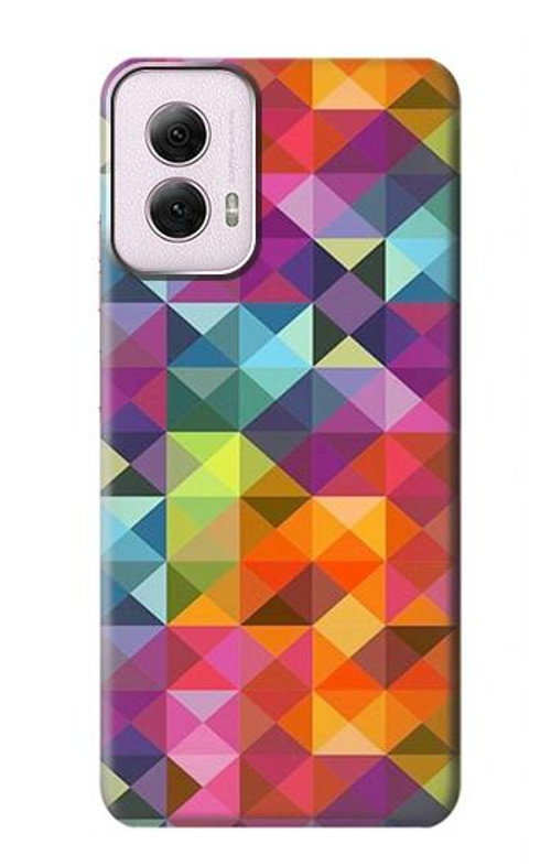 S3477 Abstract Diamond Pattern Case Cover Custodia per Motorola Moto G Power 5G (2024)