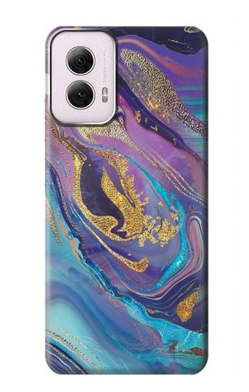 S3676 Colorful Abstract Marble Stone Case Cover Custodia per Motorola Moto G Power 5G (2024)