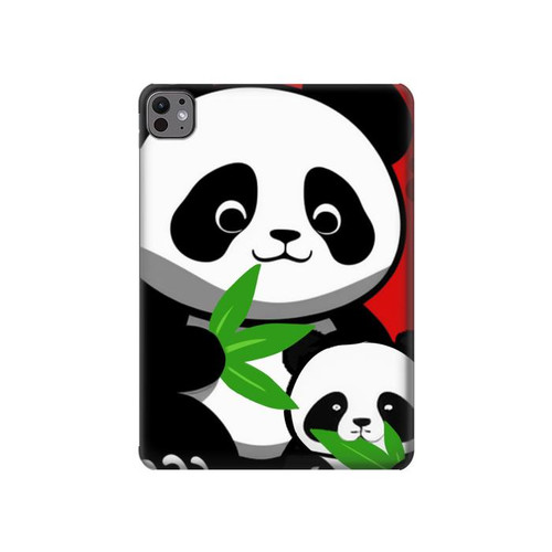 S3929 Cute Panda Eating Bamboo Case Cover Custodia per iPad Pro 11 (2024)