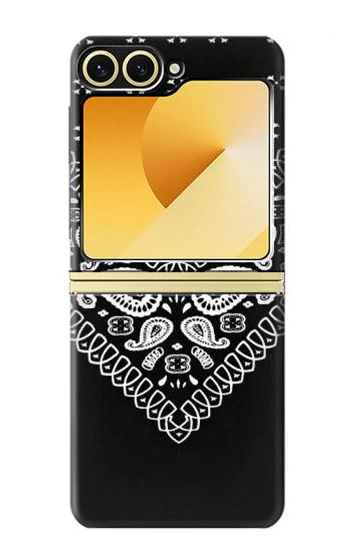 S3363 Bandana Black Pattern Case Cover Custodia per Samsung Galaxy Z Flip 6, Flip 7 FE S3363 Bandana Black Pattern Case Cover Custodia per Samsung Galaxy Z Flip 6, Flip 7 FE