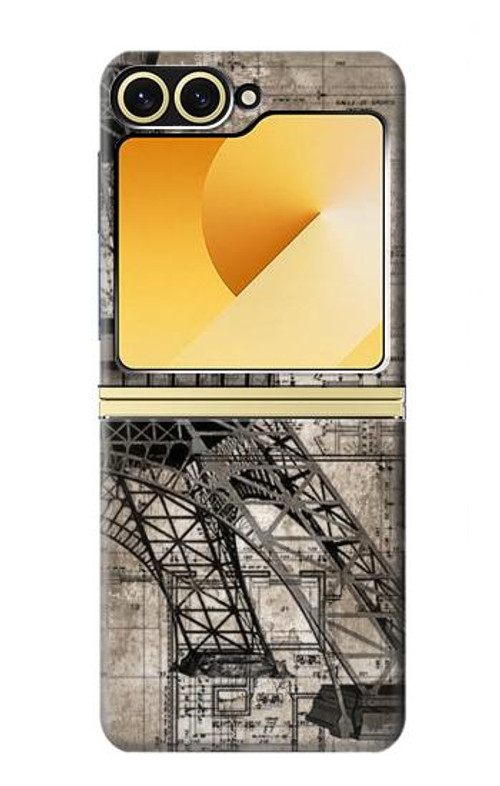 S3416 Eiffel Tower Blueprint Case Cover Custodia per Samsung Galaxy Z Flip 6