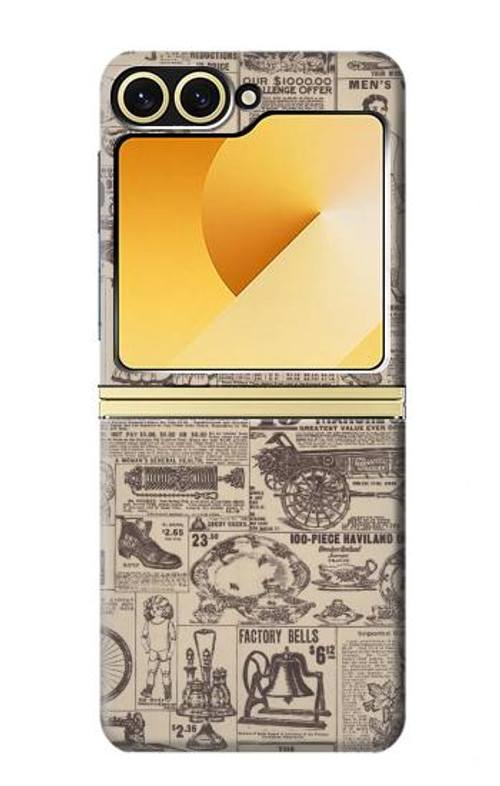 S3819 Retro Vintage Paper Case Cover Custodia per Samsung Galaxy Z Flip 6
