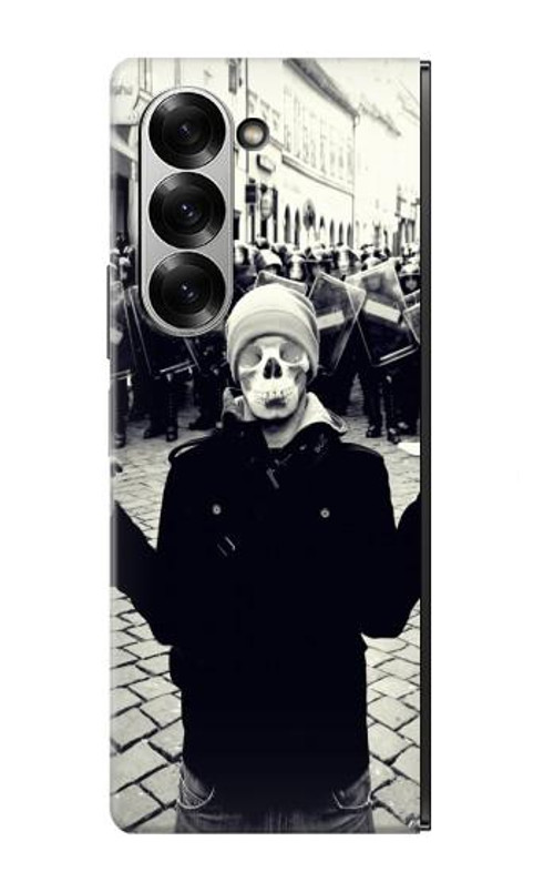 S1108 Skull Mask Man Protester Case Cover Custodia per Samsung Galaxy Z Fold 6 S1108 Skull Mask Man Protester Case Cover Custodia per Samsung Galaxy Z Fold 6