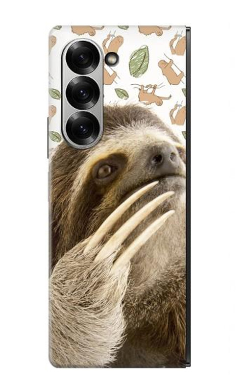 S3559 Sloth Pattern Case Cover Custodia per Samsung Galaxy Z Fold 6