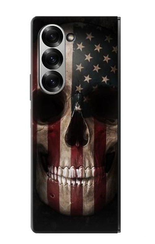 S3850 American Flag Skull Case Cover Custodia per Samsung Galaxy Z Fold 6