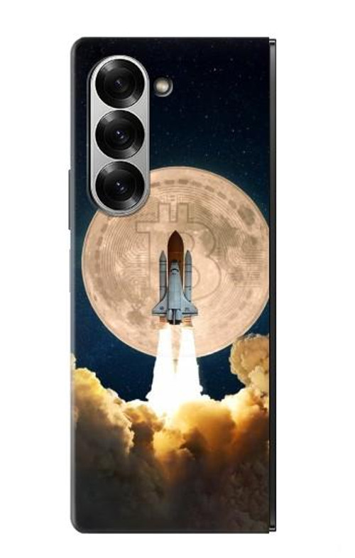 S3859 Bitcoin to the Moon Case Cover Custodia per Samsung Galaxy Z Fold 6