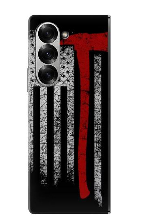 S3958 Firefighter Axe Flag Case Cover Custodia per Samsung Galaxy Z Fold 6