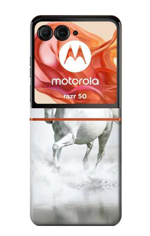 S0932 White Horse Case Cover Custodia per Motorola Razr 50