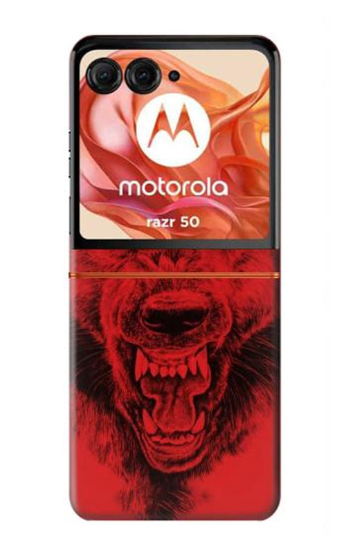 S1090 Red Wolf Case Cover Custodia per Motorola Razr 50